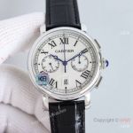 Swiss Cartier Rotonde de Cartier Chronograph 7750 Steel White Dial Watch